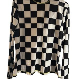 SHEIN Black and White Checkered Top 1X